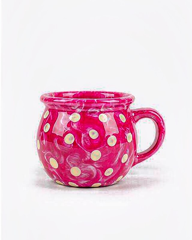Confetti Dots Small Mug in Cerise