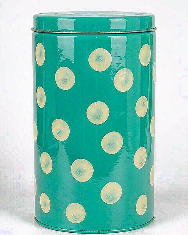 Confetti Dots Storage Canister in Teal