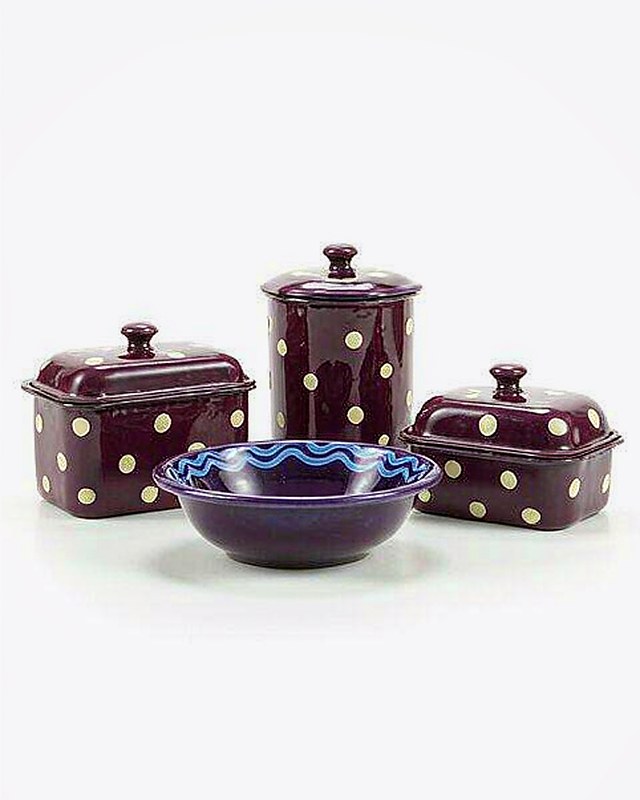 Confetti Dots Three-Piece Kitchen Set in Plum