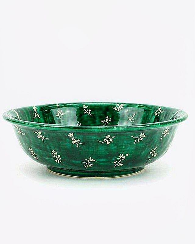 Ditsy Bloom Serving Bowl in Emerald