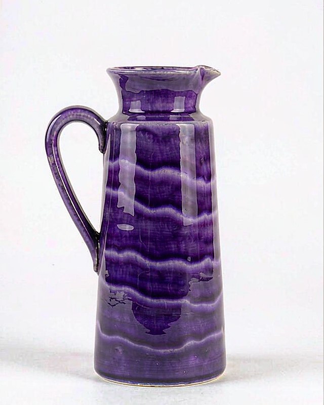 Marble Swirl Enamel Jug in Plum