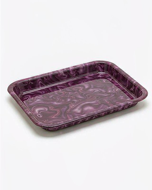 Marble Swirl Serving Tray in Plum