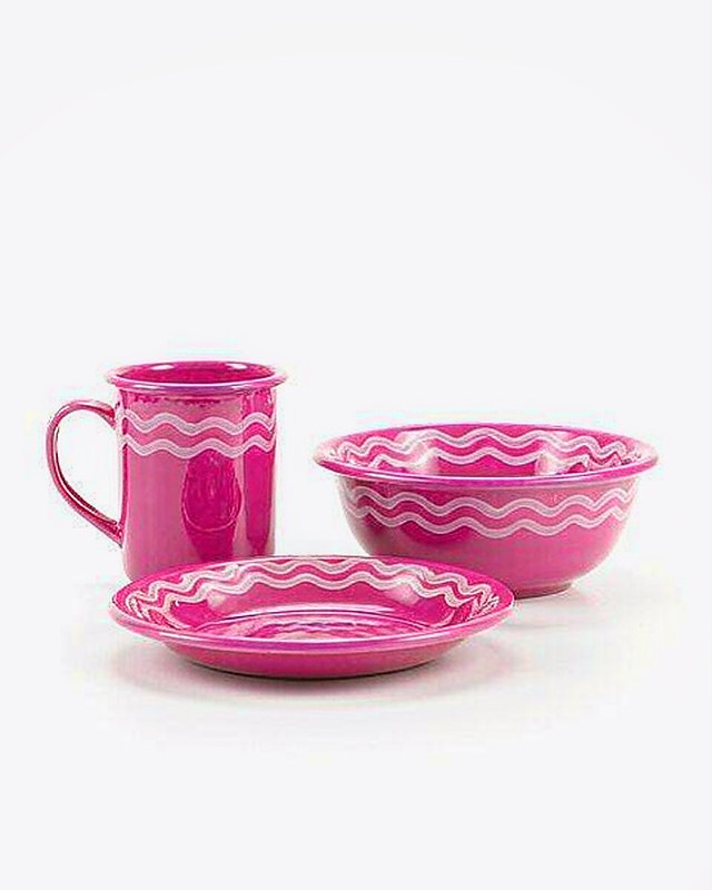 Ripple Breakfast Set in Cerise