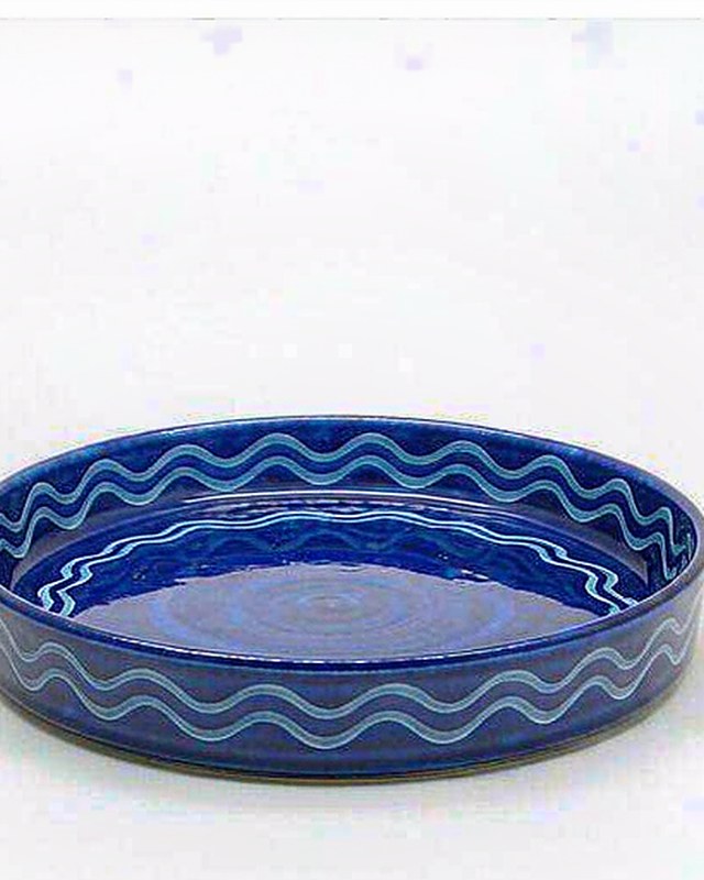 Ripple Round Platter in Cobalt