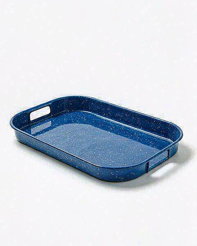 Speckle Spatter Large Tray in Cobalt