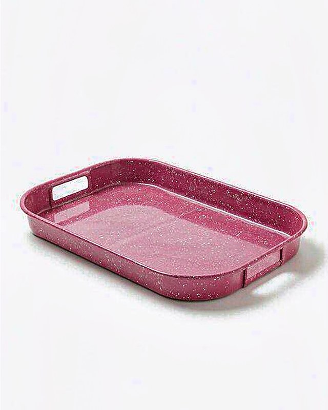 Speckle Spatter Large Tray in Raspberry